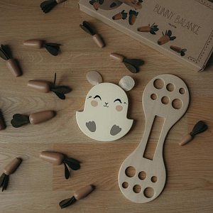 Балансир деревянный Mrs. Ertha "Bunny Balance", бежевый